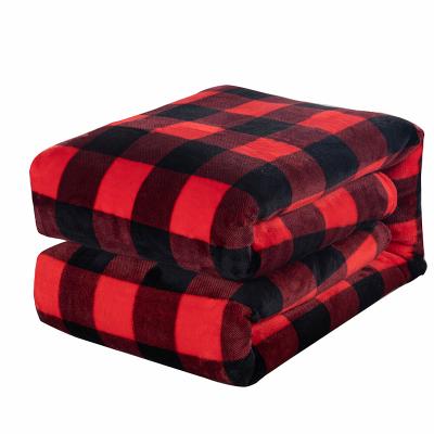 China Red Lightweight Anti-pilling Flannel Plush Throw Blanket Sofa Couch Bed Blanket New Soft Comfortable Blanket for sale