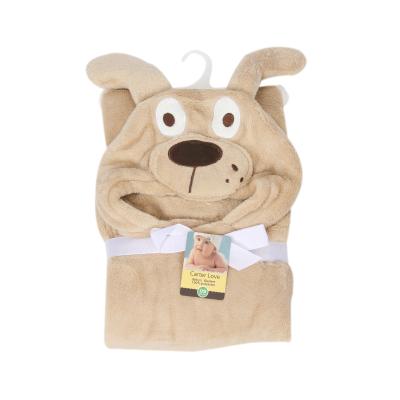 China Hot Selling Amazon Dog Animal Design Anti-static Hooded Throw Blanket For Baby for sale