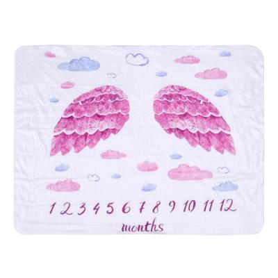 China Anti-static custom design flannel for shearing baby photography sublimation baby month milestone blanket for sale