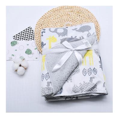 China New Anti-Static Double Velvet Winter Blanket Printed Short Plush Baby Blankets For Newborns for sale