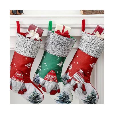 China 2021 New POLYESTER Christmas Tree Gift Bag Hanging Christmas Decorating Sock for sale