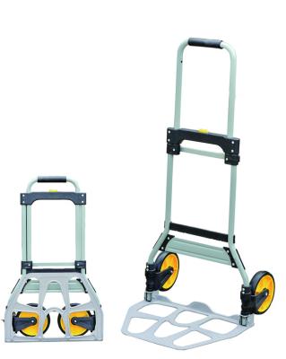 China Easy Folding Portable Stainless Steel Hand Trolley Cart With Big Wheels for sale