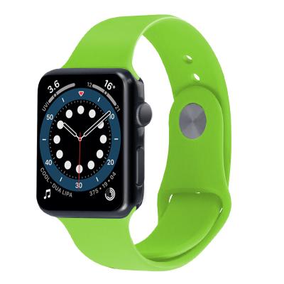 China Silicone Daily Wear Light Weight Suitable Apple Watch iwatch Universal Silicone Strap Double Buckle Strap for sale