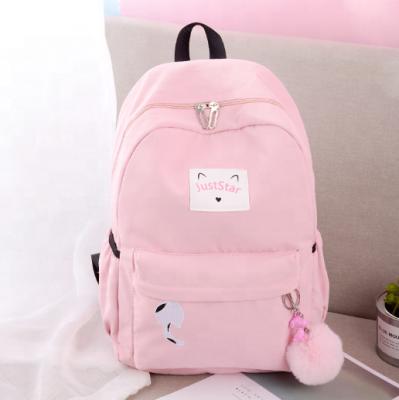 China Pashion new waterproof large capacity school pink children bag simple canvas backpack girl's backpack for sale