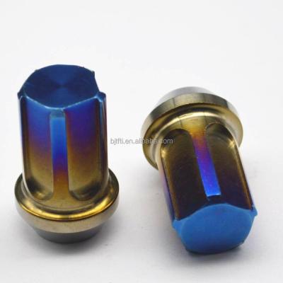 China Automobile Wheel Nuts 27mm Open End Color Racing Titanium Wheel Nut m12x1.5 for sale