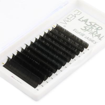 China Soft Lash Extensions Private Label Cashmere Crack Tip Laser Eyelash Silk Flat Extension for sale