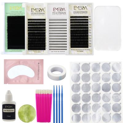 China Hot Selling Useful/Practical/Convenient Faux Mink Eye Wick Extensions Kit Said Eye Protection Wands Type Color Glue Rings Remover Brush Private Label For Beginners for sale