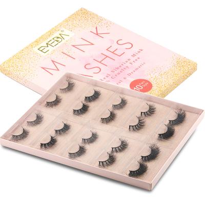 China 25-30 Full Times Factory Price Real Mink Lashes 6D 9D Fast Delivery 22mm Vegan Strip Hand Made Lashes With Free Packing 10 Pairs/Pack for sale