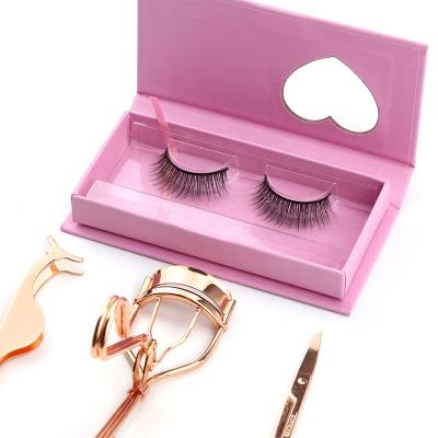 China Wholesale Natural Vegan Long Fiber 3D Korean Fake Mink Strip Eyelashes PBT for sale