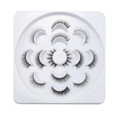 China Natural Lashes Wholesale Hot Silk Mink Lashes Platter Volume Lash 7 Faux Mink Style New Hot Silk Eyelash Factory Price New for sale