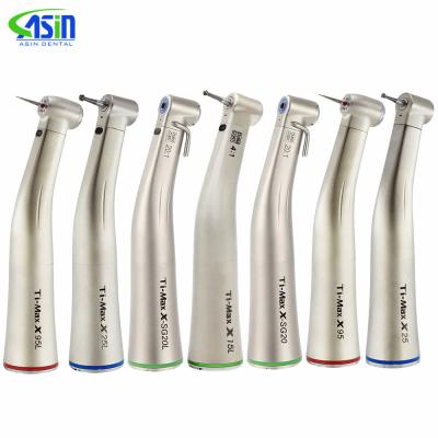 China Metal Contra Angle X95L/X25L Style Handpiece Dental Straight Fiber Optic Contra Angle Low Speed ​​Handpiece for sale