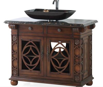 China Russia Antique Style Design Solid Wood Bathroom Vanity for sale