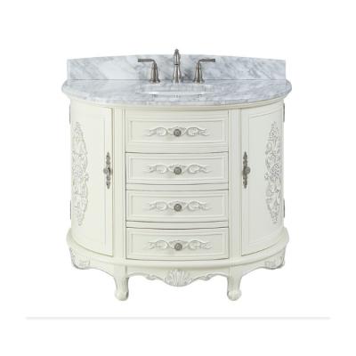 China Modern Antique White Luxury Bathroom Vanity Cabinets for sale