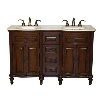 China Modern American Style Antique Oak Double Sink Bathroom Furniture for sale