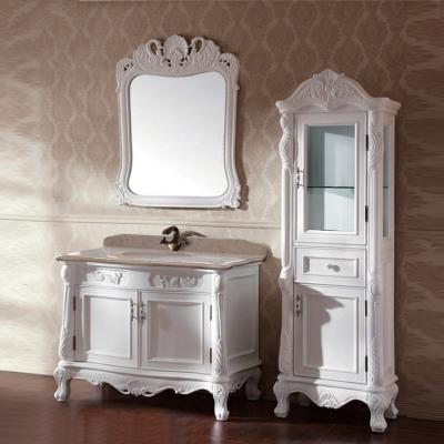 China Modern White Classic Bathroom Furniture With Marble Countertops for sale