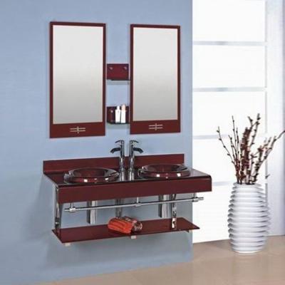 China Eco - Friendly Luxury Bathroom Vanity Double Glass Basin , Double Glass Sink for sale