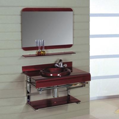 China Modern Glass Sink, Wall Mount Vanity Cabinet, Glass Shelf Cabinet for sale