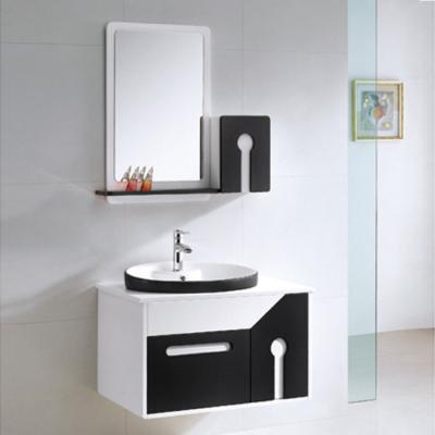 China Shampoo Sinks Black Bathroom Sink , PVC Bathroom Cabinet for sale