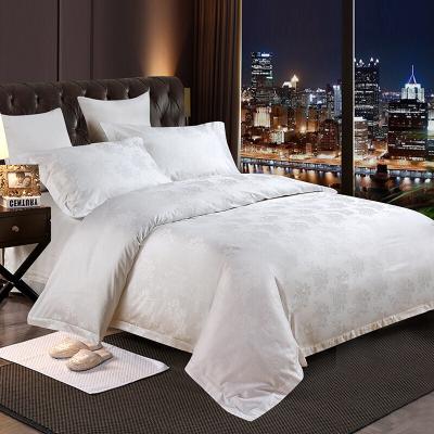 China Tear-Resistant Cotton Jacquard Fabric Popular Use For Hotel Russian European Bed Linen for sale