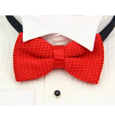 China Soft Touch Feeling Youth Men's Big Boys Formal Polyester Knit Bow Tie Mens Knitting Solid Pre-tied Tuxedo Bow Tie Casual Tie Bowties Knitted for sale