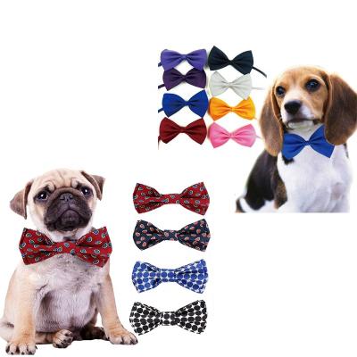 China Amazon Brand Dynastyle Eco-Friendly Custom Polyester Woven Pet Bow Tie Collar Plain Dyed Bow Ties for sale