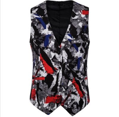 China Latest Design Jacquard Woven Anti-Shrink Digital Printing Mens Vests Vests for sale