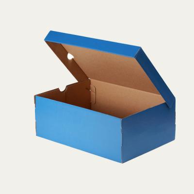 China Recycled Materials Shoe Box Custom Brand Logo Printed Brown Foldable Portable Kraft Paper Shoe Box for sale