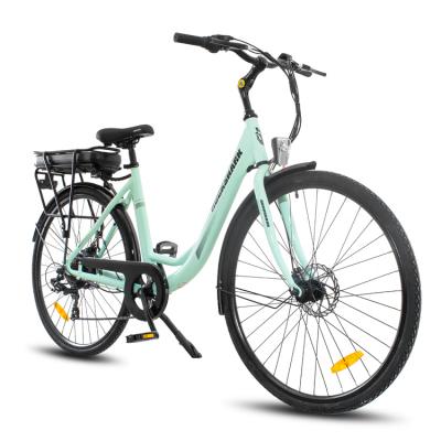 China New ROCKSHARK 700c e bicycles 350w city electric bike aluminum alloy JOYKIE wholesale hub motor with shimano parts for sale