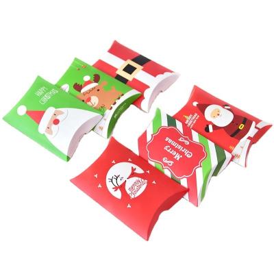 China Recycled Materials Christmas Kids Meal Box Food Grade Paper Box Happy Wholesale Pillow Box for sale