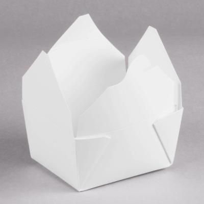 China Recycled Materials White Microwavable Folded Paper Take Out Container for sale