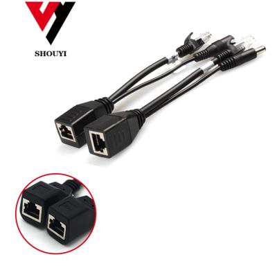 China Poe 12V Straight Through CCTV Camera Distributor Connector POE 12V Metal Video Head Switch Splitter Metal Head for sale