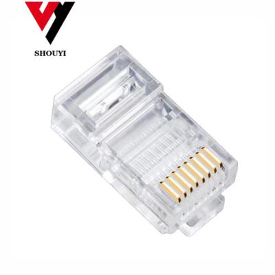 China Super unshielded computer network connector RJ45 connector computer monitoring network cat5 module knock-down pluger for sale