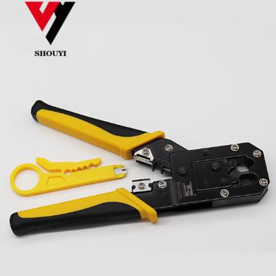 China Multi Function Network Clamp Crimping Tool RJ45 Coaxial Cable Stripper for sale