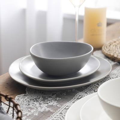 China Viable Hot Selling Ceramic Irreque Shape Dinnerware Set Unique Dinnerware Set for sale