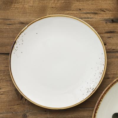 China Sustainable Hot Sale Dishwasher Safe Spray Stain Design Plates Ceramic Glaze Ceramic Dishes for sale