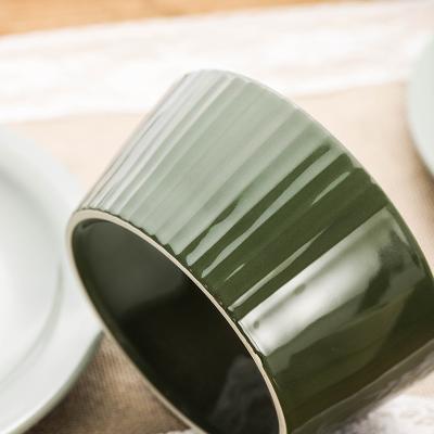 China Solid Color Viable High Quality Simple Elegant Nordic Rice Ceramic Bowl for sale