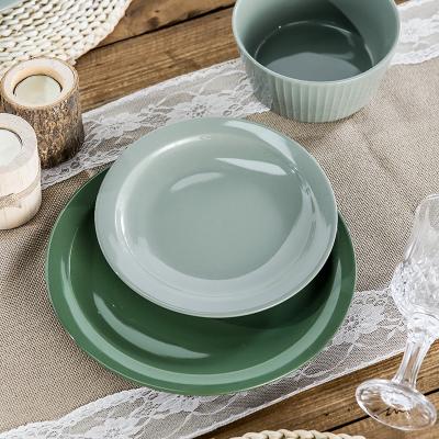 China Viable best-selling high quality minimalist style around Cater Ceramic Plate Set for sale