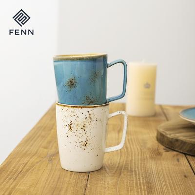 China Wholesale Sustainable Nordic Style Light Chandelier Customize Mug Spray Color Porcelain Mugs Coffee Mug Ceramic Mug for sale