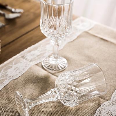 China Clear Customized Clear Glass Mug High Quality Ribbed Irregular Surface Design Wine Mug for sale