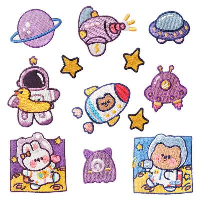 China 3D Embroidery Paste Planet Astronaut Cloth Patch Bag Shoes Hats Diy Decoration Cartoon Animation Patches for sale