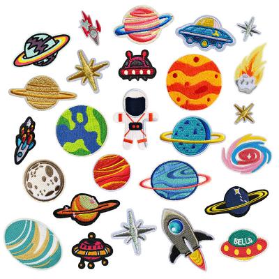 China Cosmic Planet 3D Embroidered Cloth Fabric Patch Iron On 3d Patch Custom Embroidery Patches for sale