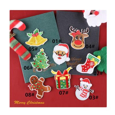 China Other Christmas Series Wholesale Fabric Flag Clothing Accessories Patches DIY Embroidered Fabric Patch for sale