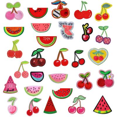 China Other Cheap Fruit Watermelon Cherry Patch Can Be Customized Embroidered Patch For Clothes Shoes And Bags for sale