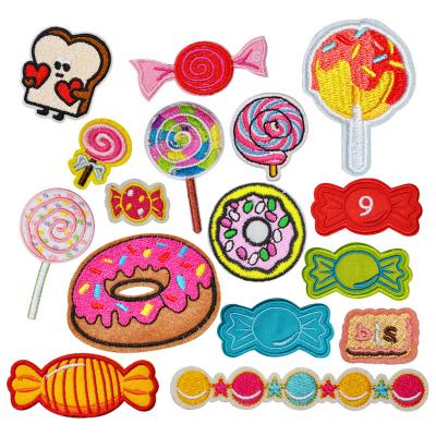 China Other Small Cute Embroidered Patches Fashion Iron Candy Sewing Patches For Kids Dressing Book Decoration for sale