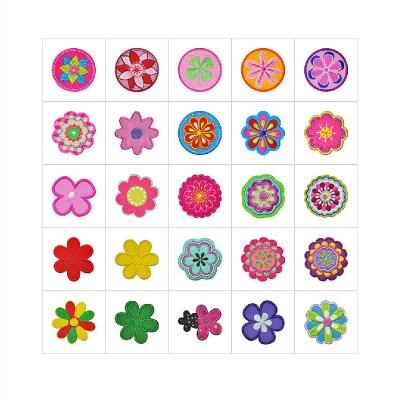 China Other 2022 Customized Shape And Color Sew Apparel Badge Flower Circle Shape Patches for sale