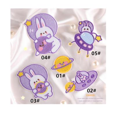 China Wholesale Other Bunny Astronaut Patch Clothes Bag Diy Decoration Embroidered Patch Badge Accessories for sale