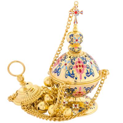 China Other Orthodox Church Censer For Blessing With Belling Gold Painting High Quality for sale