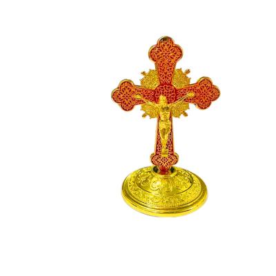 China Other Decoration Orthodox Church Jesus Cross With Base Catholic Cross Orthodox Cross Crafts Car Base for sale