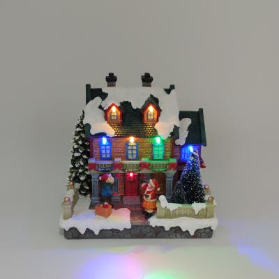 China With LED Lights and Music Christmas Resin Decoration Village Light Luxury Jesus Christmas Ornaments for sale