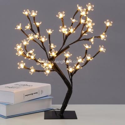 China LED Tree Lights 48 LED Desktop Christmas Light Bonsai Tree Light Home Decoration for sale